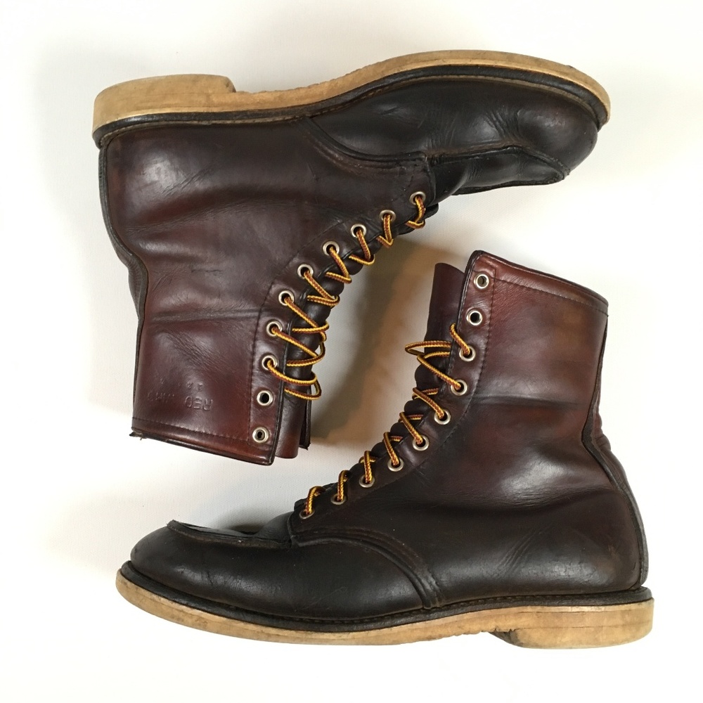 Red Wing Shoes 8 in. Brown Moc Toe Boots 9.5 - Picture 3 of 8